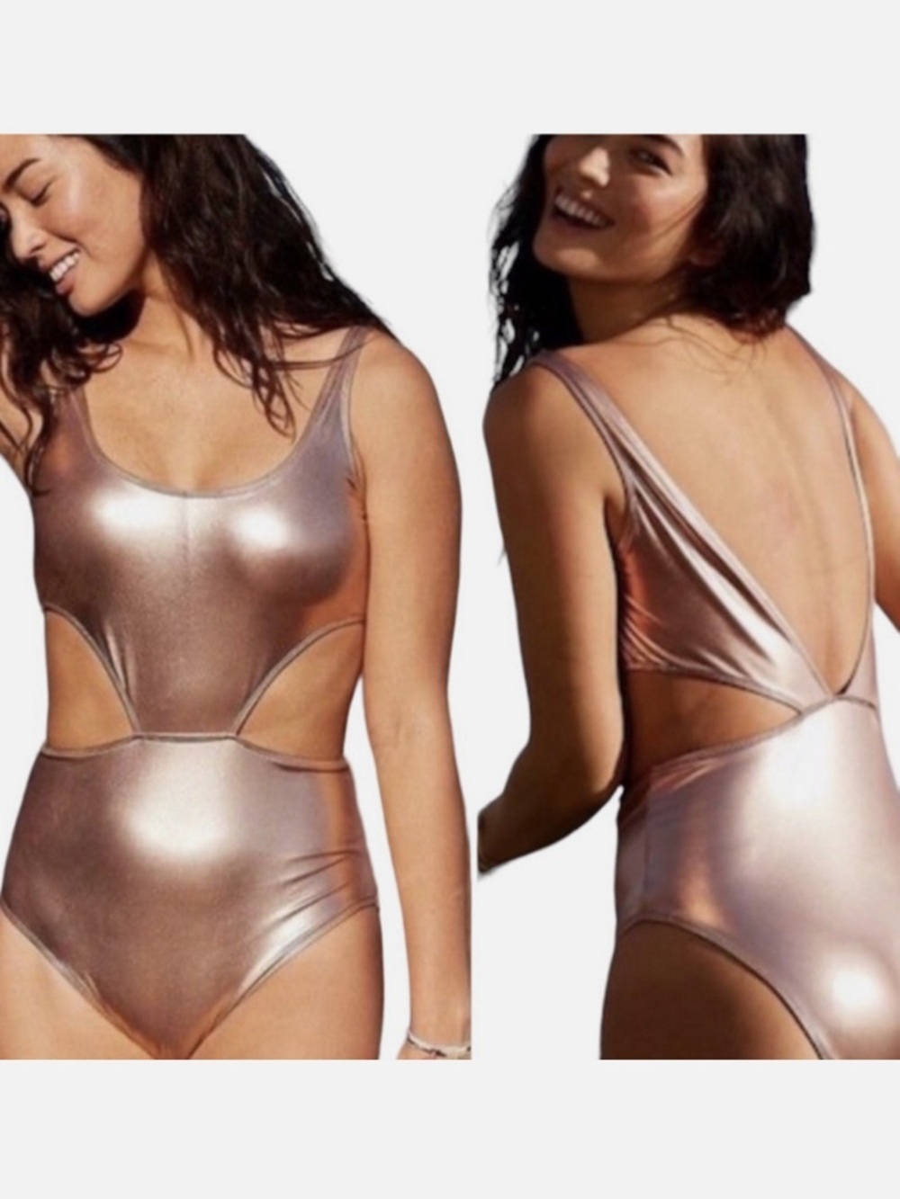 aerie Rose Gold One-Piece Swimsuit